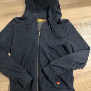 Aviator Nation Black Zip-Up Hoodie